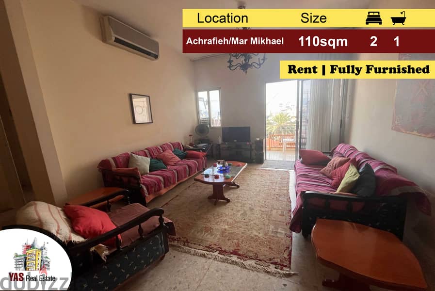 Achrafieh/Mar Mikhael 110m2 Rent Furnished Prime Location LB