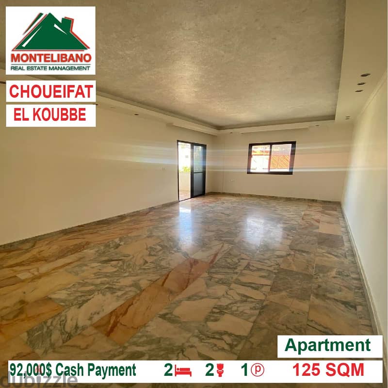 92000!!! Apartment for sale located in Choueifat El Koubbe