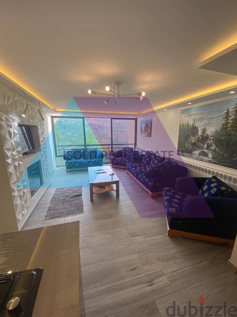 Fully Furnished & Renovated 100 m2 duplex chalet for sale in Faraya