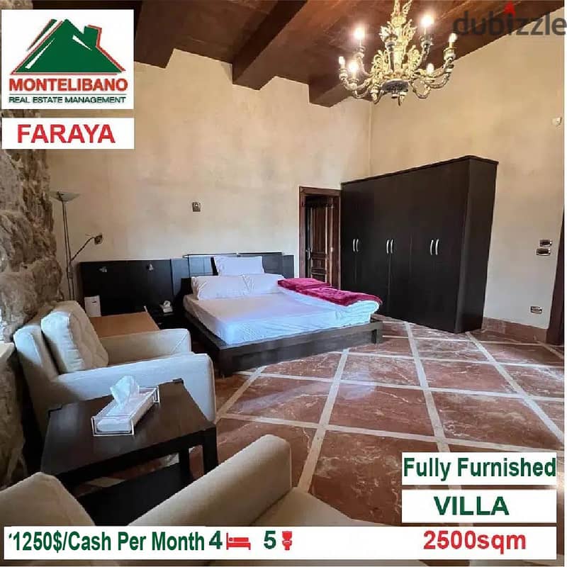 1250!! Villa for rent located in Faraya Apartments & Villas For Rent