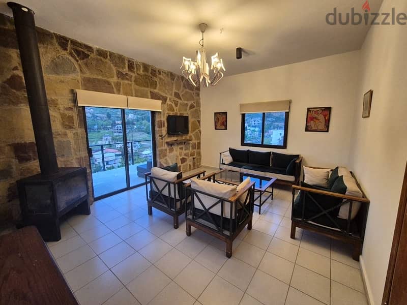 Faraya Chalet with Fireplace, Terrace and Open View for Rent Chalets