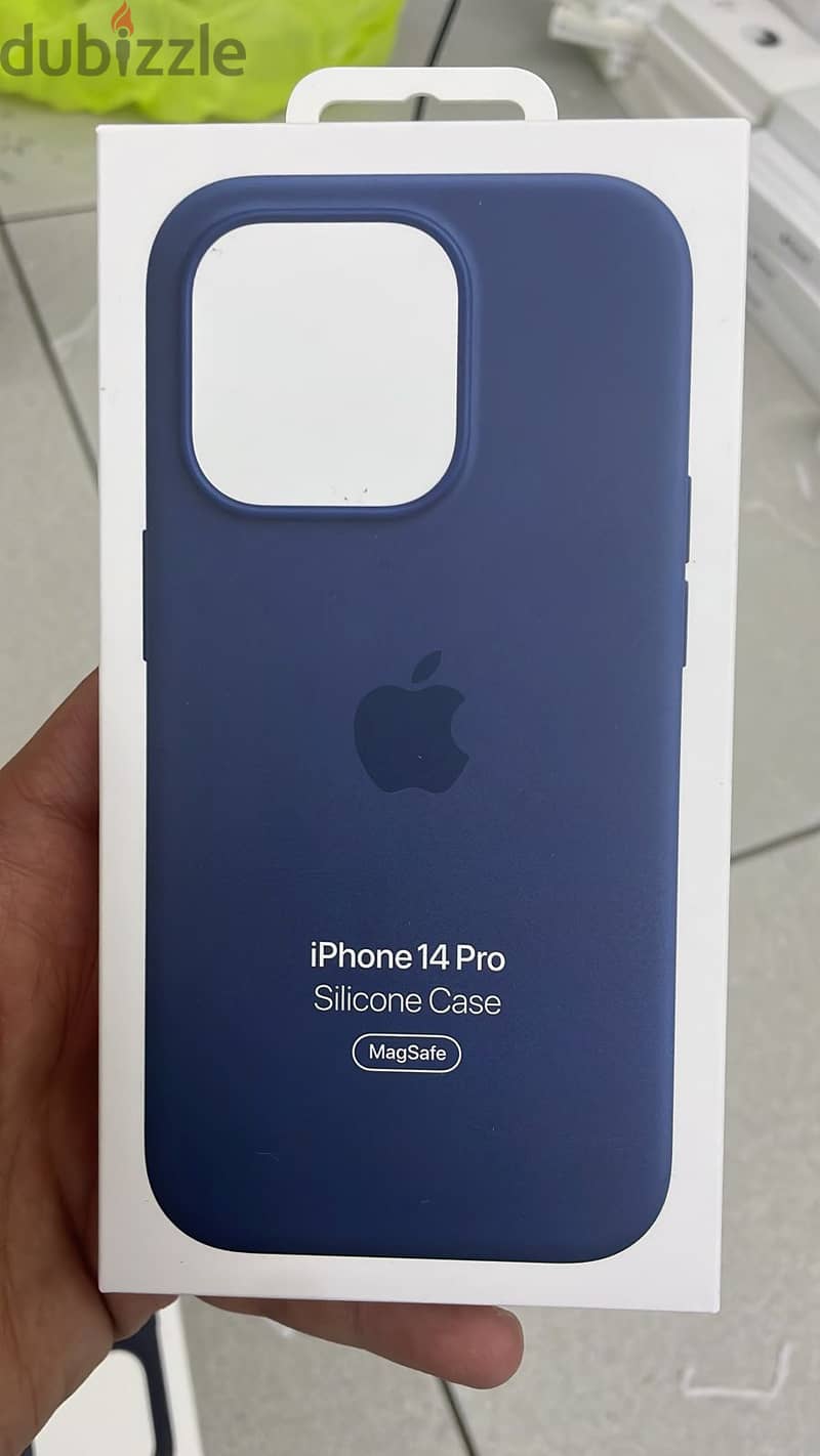 Silicone case magsafe iphone 14 pro storm blue original & best offer