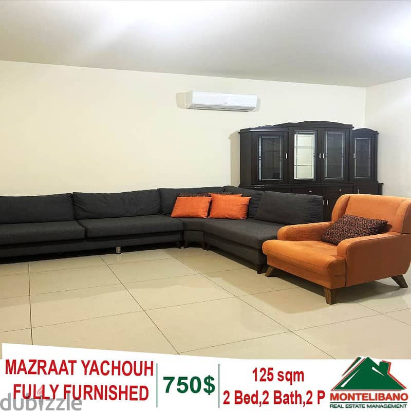 125 Sqm Fully Furnished Apartment for Rent in MAZRAAT YACHOUH