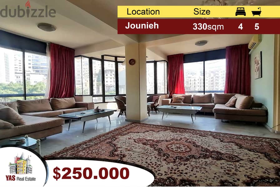 Jounieh 330m2 Spacious Apartment Furnished View Luxury IV