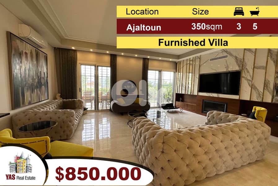 Ajaltoun 350m2 Villa 150m2 Garden Furnished Designer's Signature