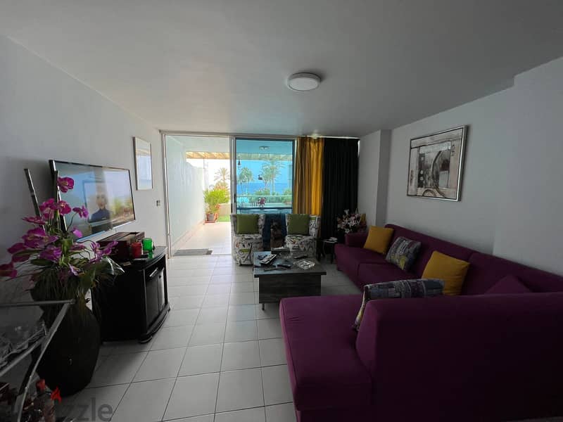 Furnished 100m2 chalet for sale+20m2 balcony+sea view+ pool in Jounieh