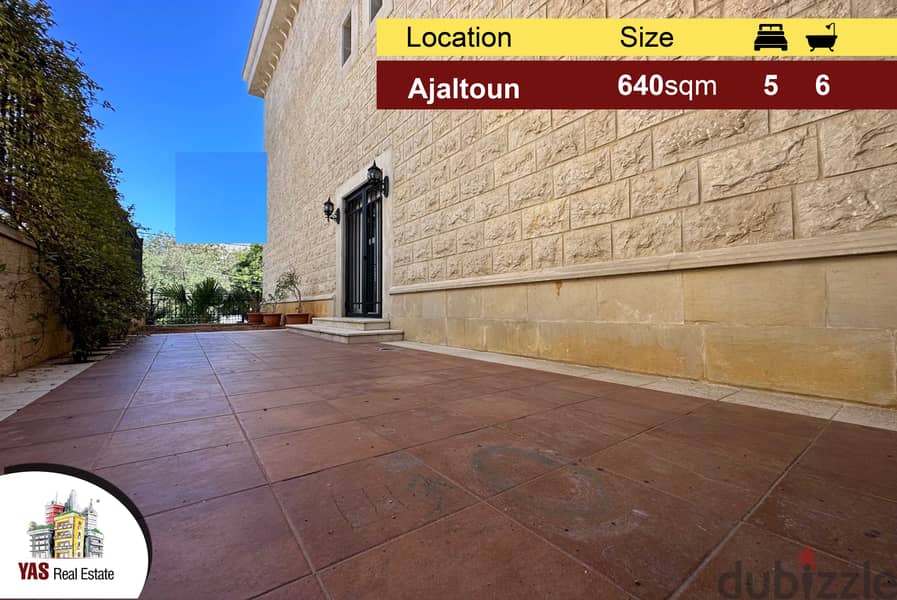 Ajaltoun 640m2 Villa 400m2 Land Luxurious Prime Catch