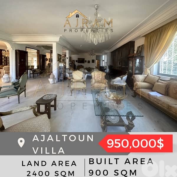 Ajaltoun Villa Land Area 2400 sqm Apartments & Villas For Sale