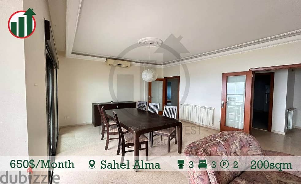 650 / Month!! Apartment for Rent in Sahel alma!! Apartments & Villas