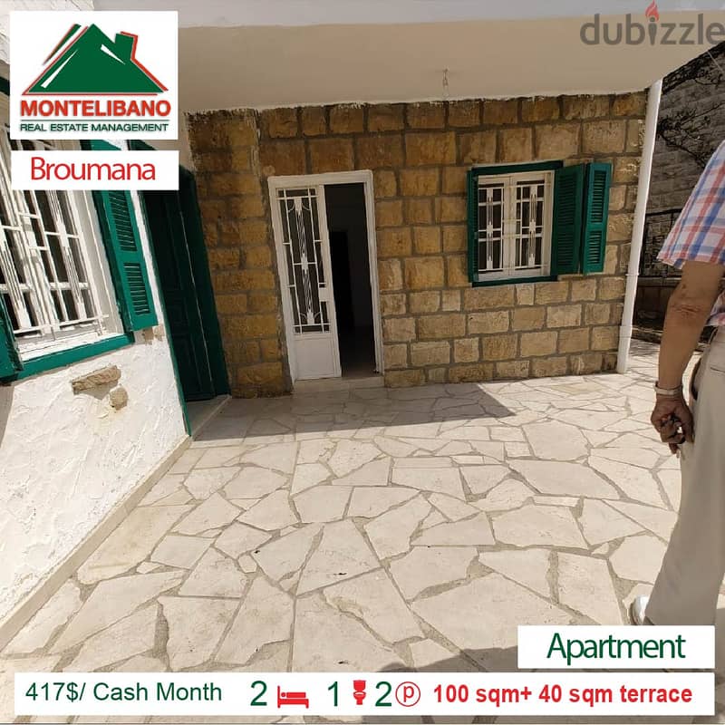 417/Cash Month!!! Apartment for rent in Broumana!!! Apartments