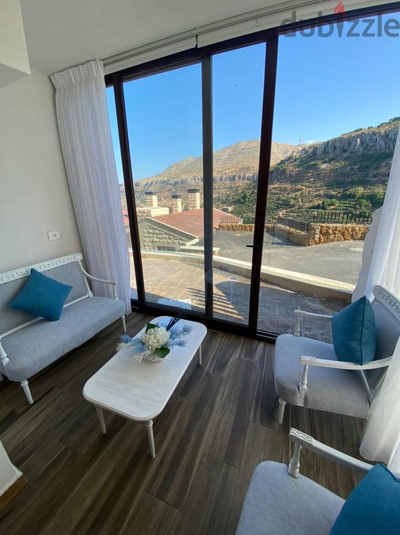 L12877Fully Decorated Chalet for Sale in Faraya Chalets & Cabins For