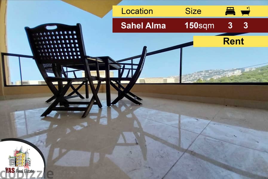 Sahel Alma 150m2 Rent Luxury Apartment Open View IV