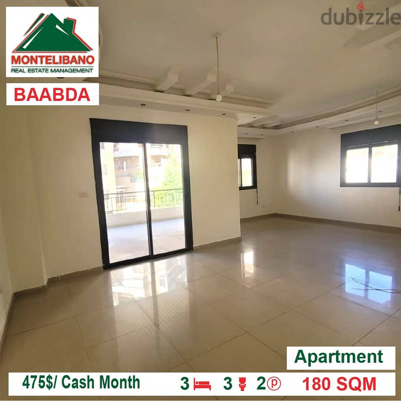 475/Cash Month!!! Apartment for rent in Baabda!!! Apartments