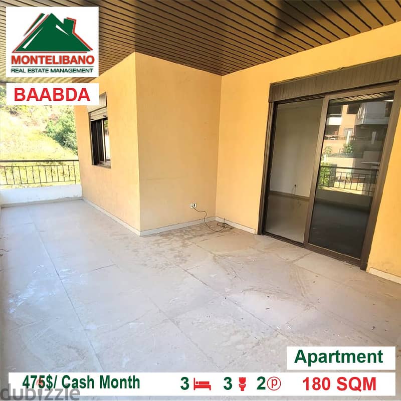 475/Cash Month!!! Apartment for rent in Baabda!!! Apartments