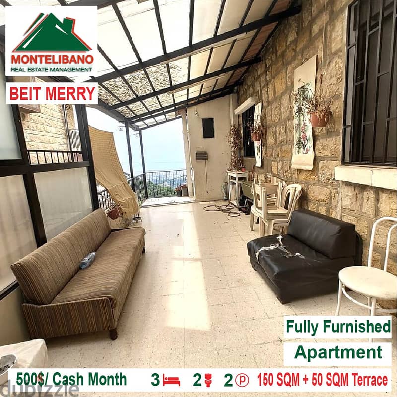 500/Cash Month!!! Apartment for rent in Beit Merry!!! Apartments