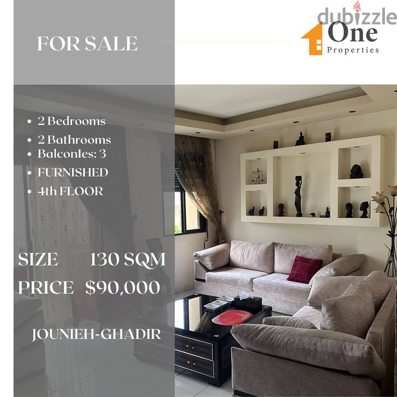 FURNISHED APARTMENT for SALE,in JOUNIEHGHADIR WITH A MOUNTAIN VIEW