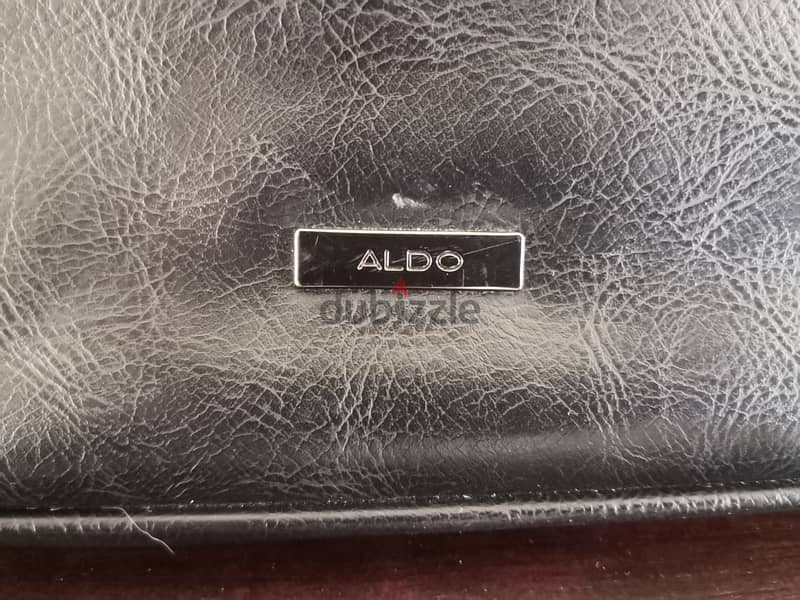 ALDO BLACK LEATHER MENS FLAT BAG / LAPTOP BAG Handbags Bags Wallets ‬ 128252487