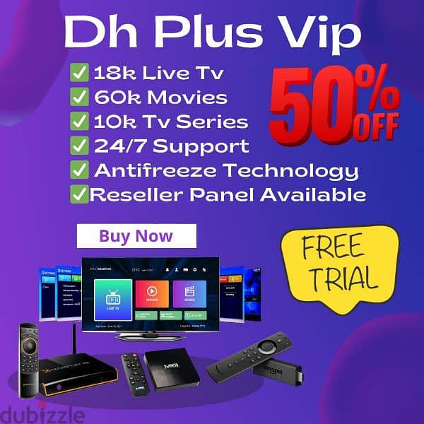 Dh Plus Vip IP TV Subscription 13,000 Live Channels Televisions