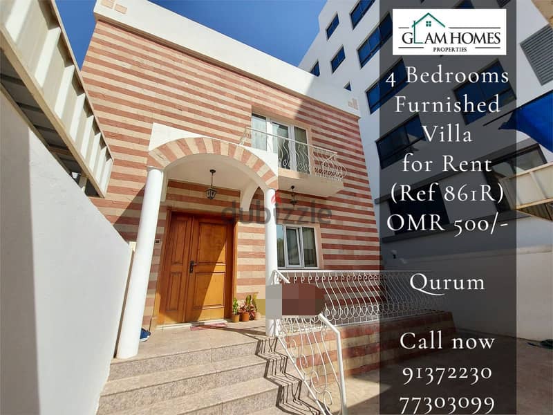 4 Bedrooms Furnished Villa for Rent in Qurum REF861R Villas for Rent