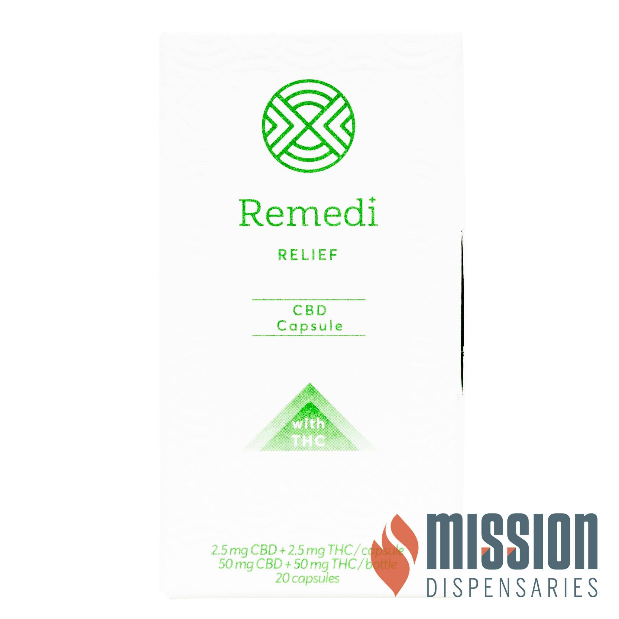 Capsules Remedi Relief [11 CBD/THC] [20pk] Mission Dispensaries