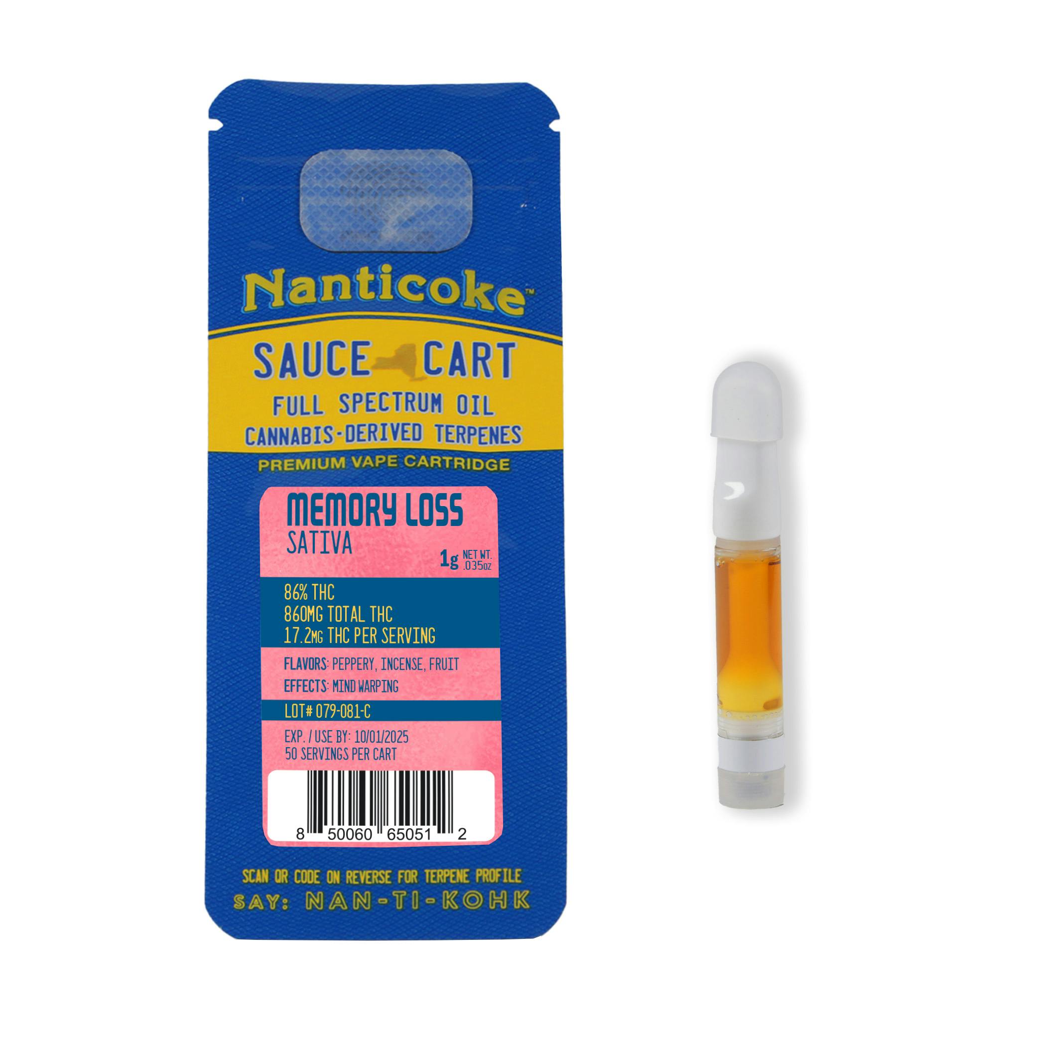 Nanticoke Memory Loss Full Spectrum Ceramic Cartridge 1g Sacred Bloom