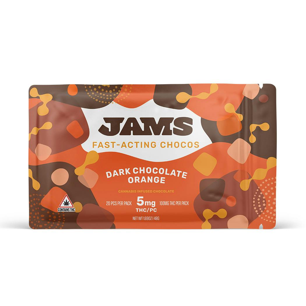 JAMS Dark Chocolate Orange Fast Acting Chocolate 20pk 100mg