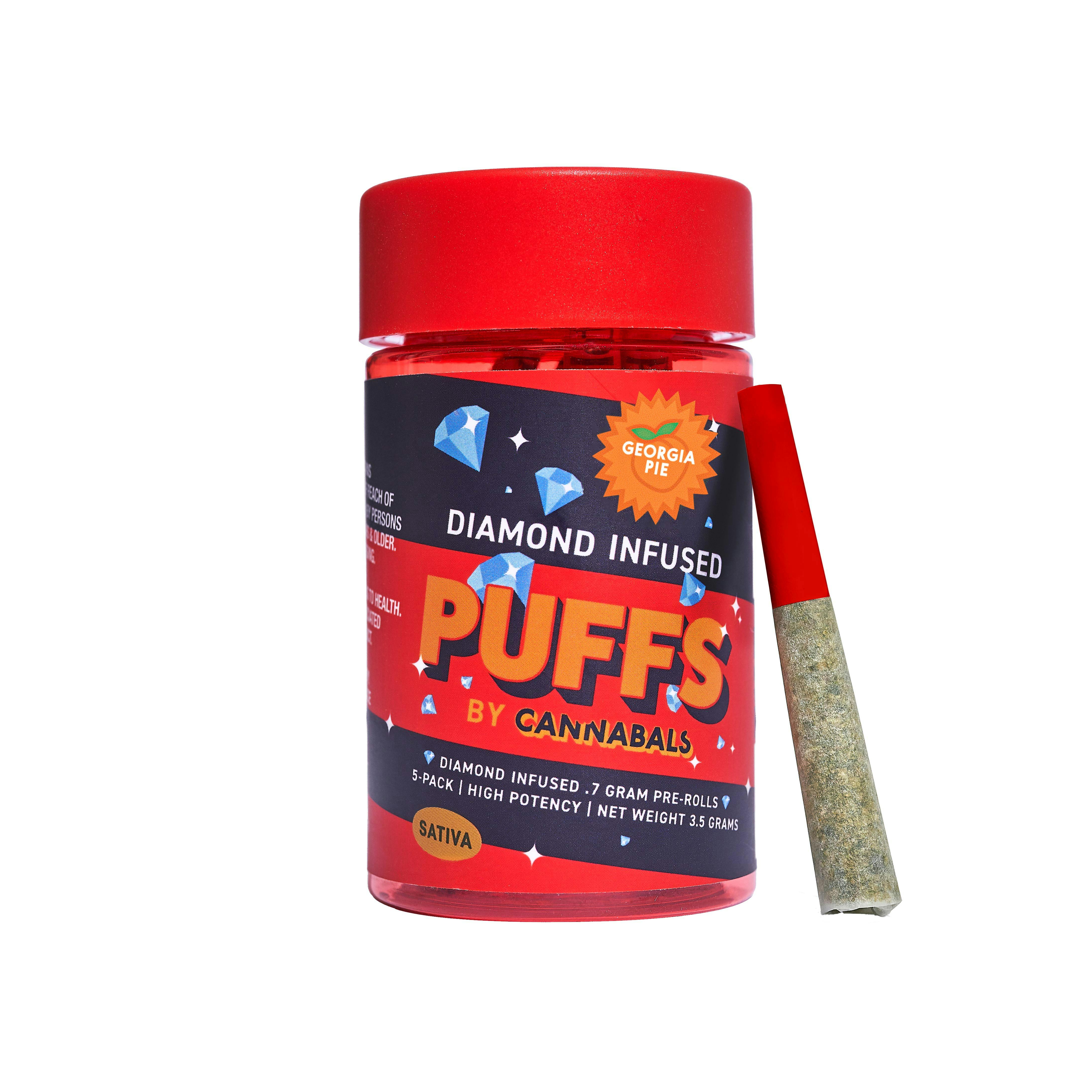 CANNABALS PUFFS PIE DIAMOND INFUSED PREROLLS 3.5G(5PK