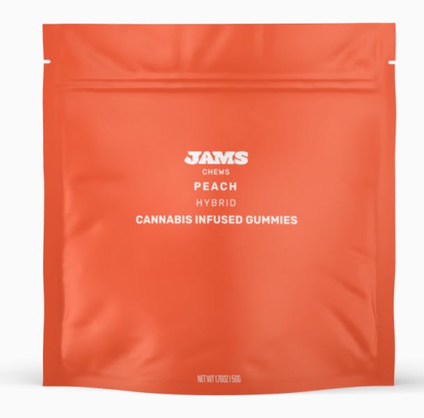 JAMS Peach Classic Gummies 100mg 10pk