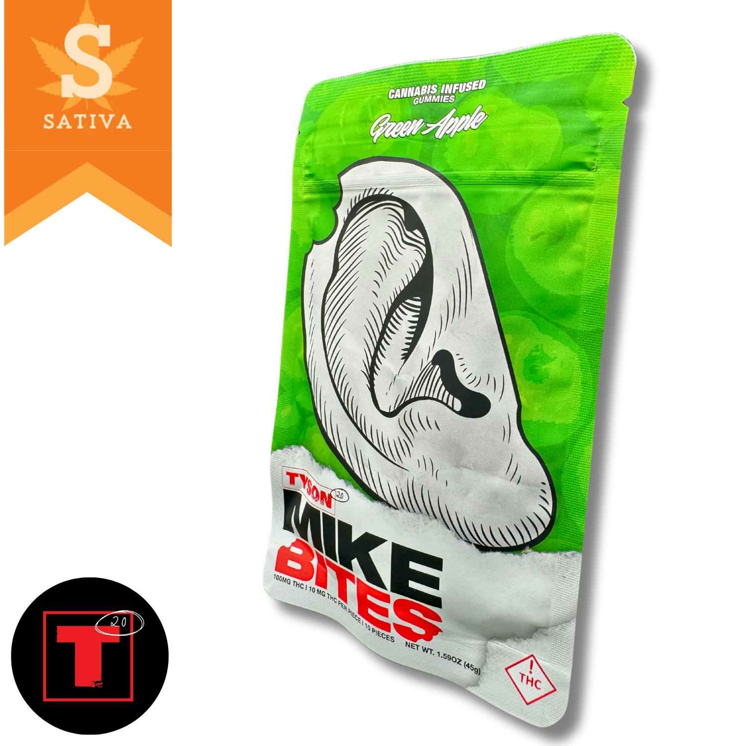 Green Apple Sativa 100mg Mike Bites by Tyson 2.0 (New Mexico) • Pecos