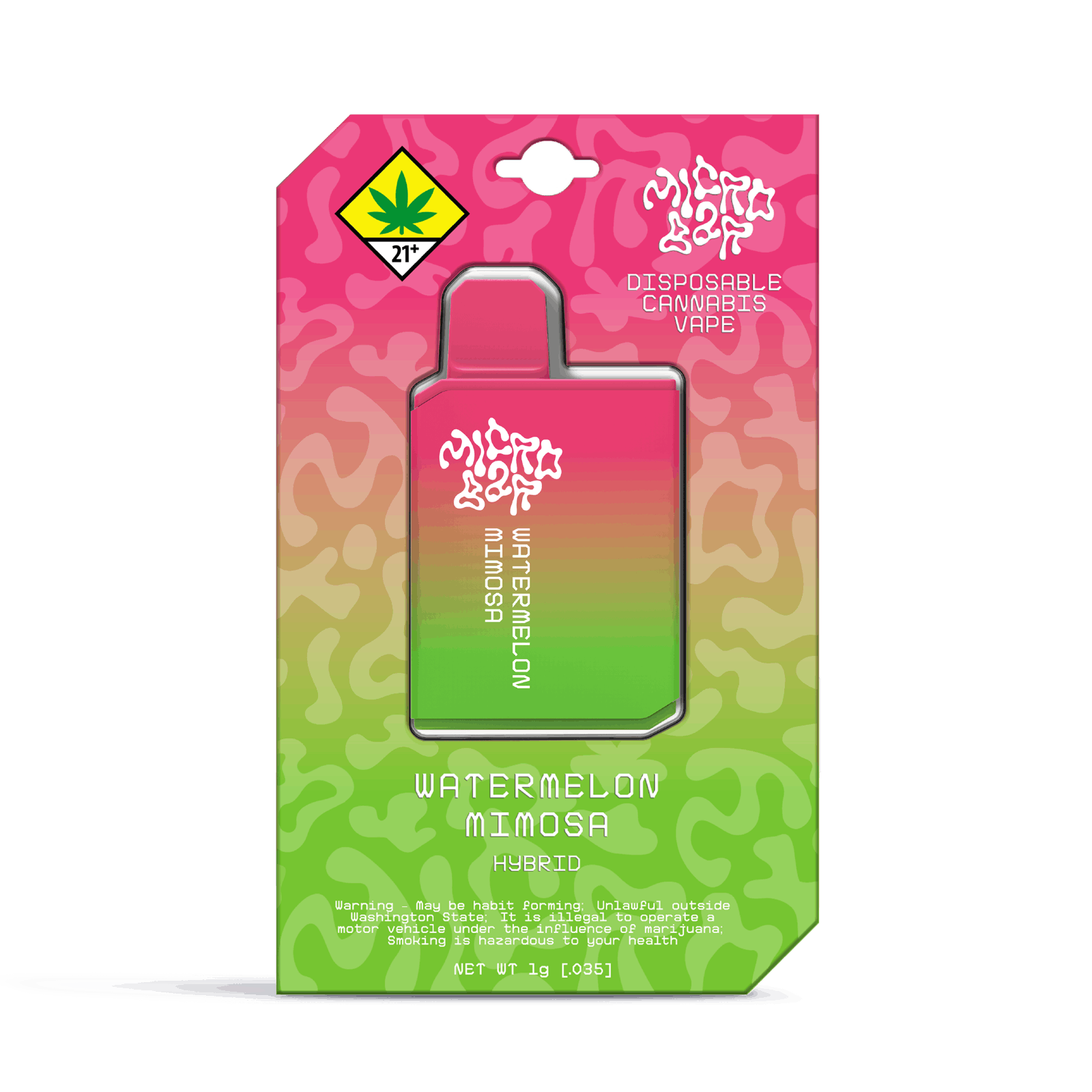 Micro Bar Watermelon Mimosa Disposable Cartridge 1g in Zips