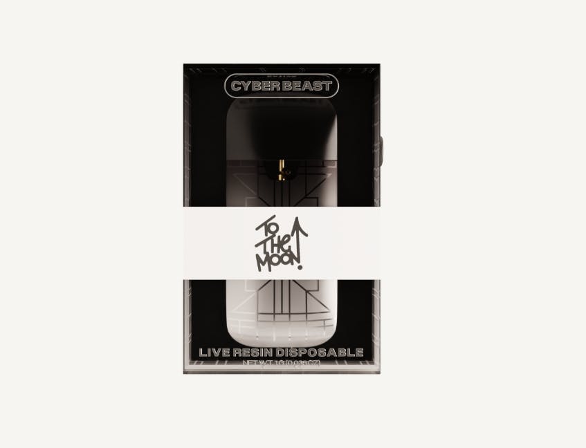 To The Moon Cyber Beast Live Resin Disposable Vape 1g Sacred Bloom