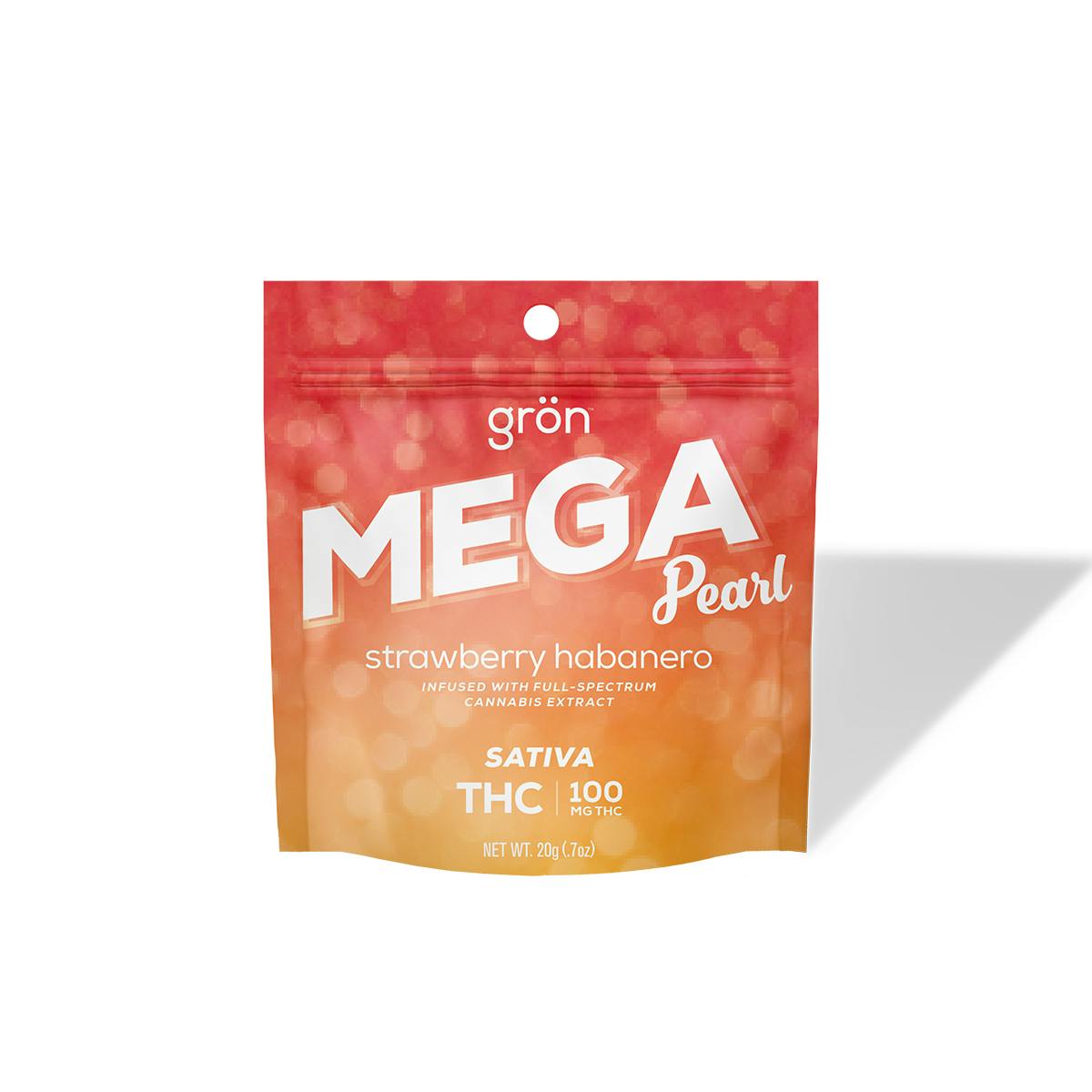 Grön Strawberry Habanero Mega Pearl 100mg for Sale Online Sunny