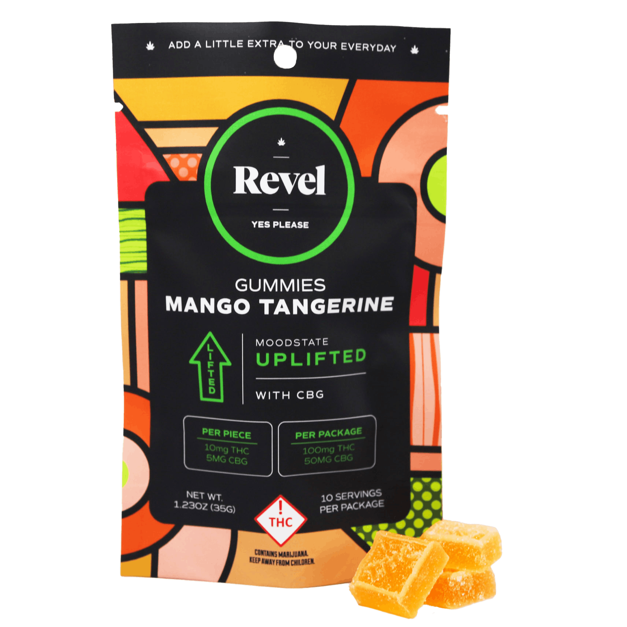 Revel Uplifted Mango Tangerine Gummy 21 100mg THC/50mg CBG