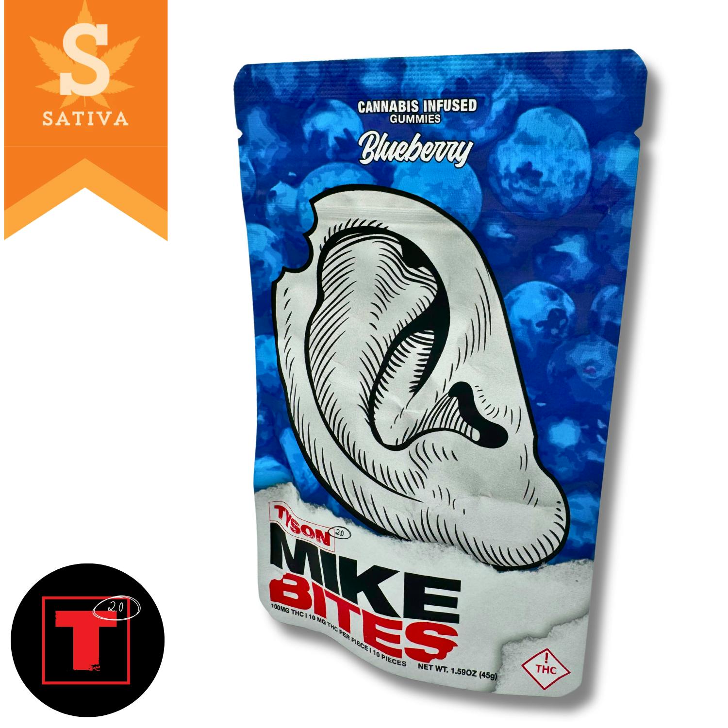 Blueberry Sativa 100mg Mike Bites by Tyson 2.0 (New Mexico) • Pecos