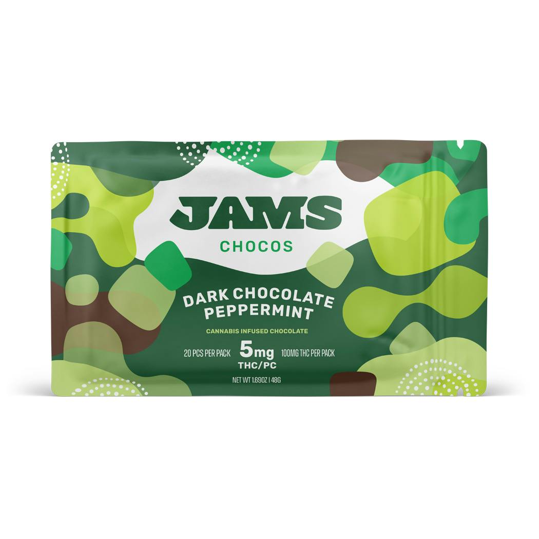 JAMS Peppermint Dark Chocolate Bar 100mg Curaleaf