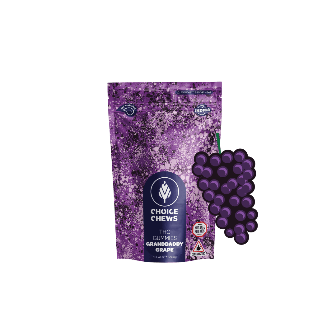 Gummies Indica Grandaddy Grape 100mg 20pk Choice Chews Canna