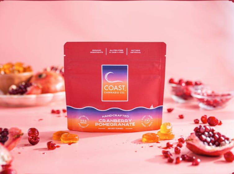 Coast Cannabis Cranberry Pomegranate 111 Gummies 100mg Zaza Green