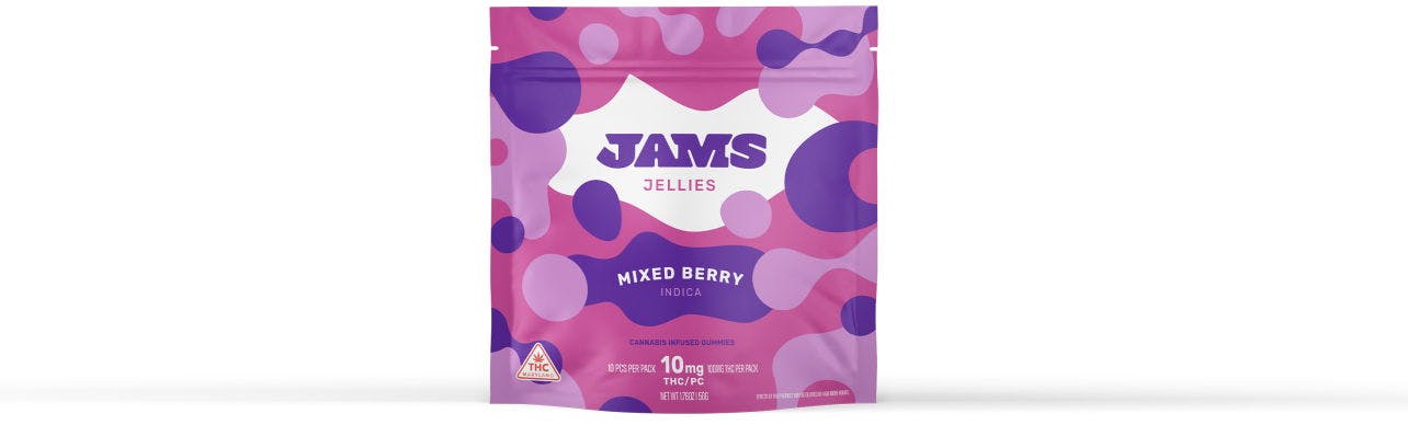 JAMS Mixed Berry Indica Jellies 10Pack 100mg