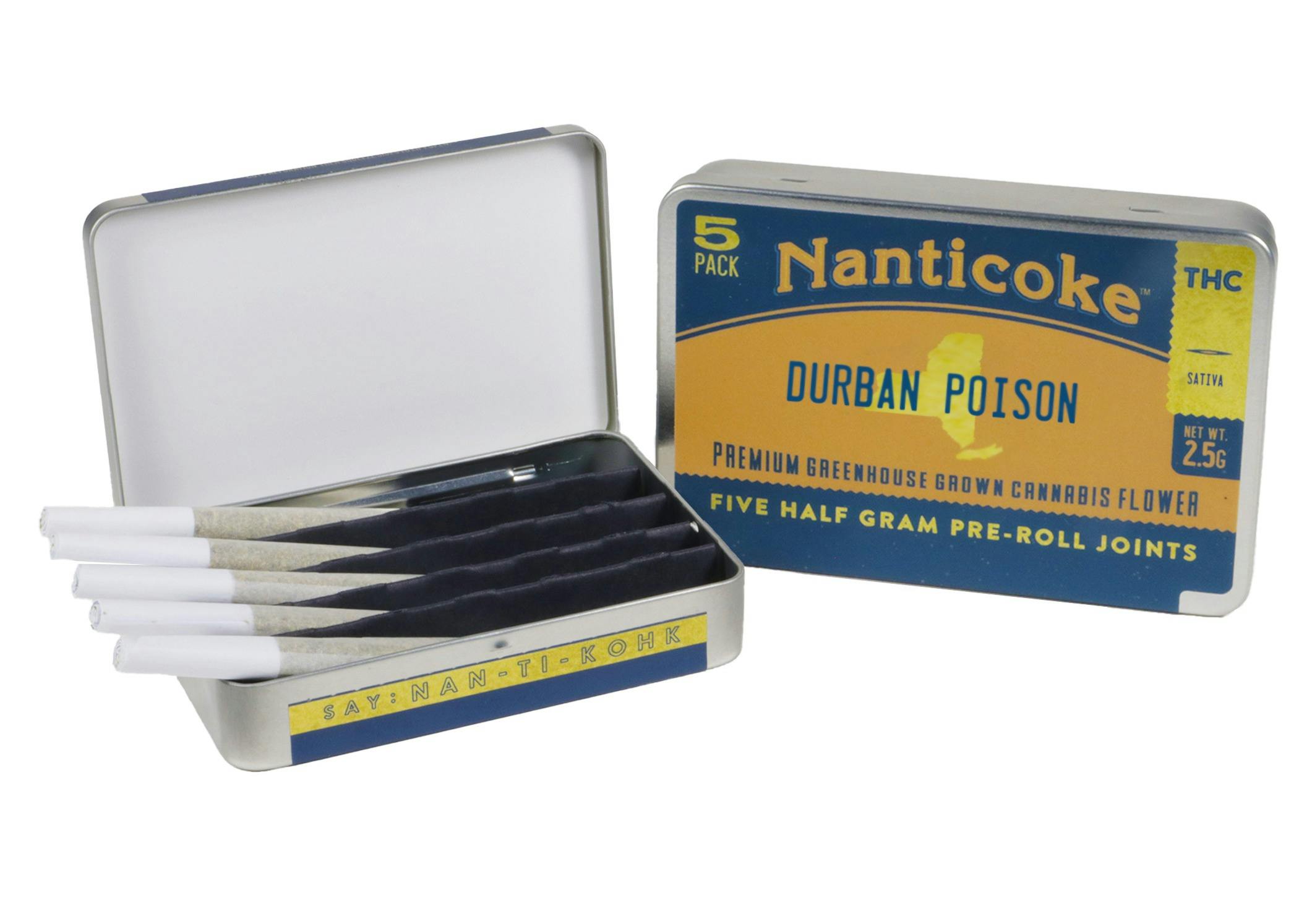 Nanticoke Durban Poison 0.5g PreRolls 5pk Just Breathe.