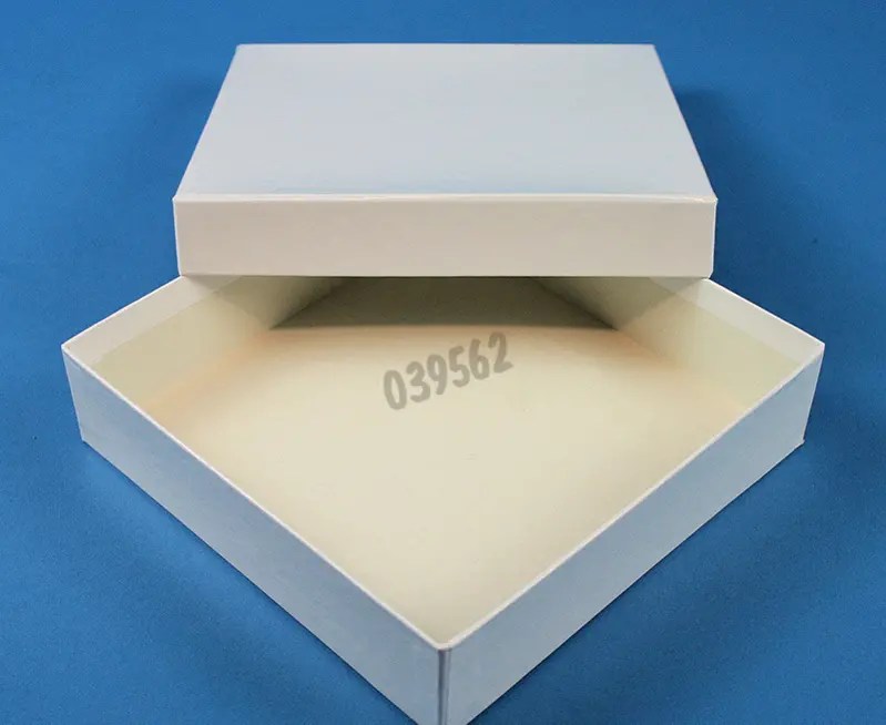 Plasticcoated cardboard cryobox White for PCR microtubes 0.2 ml