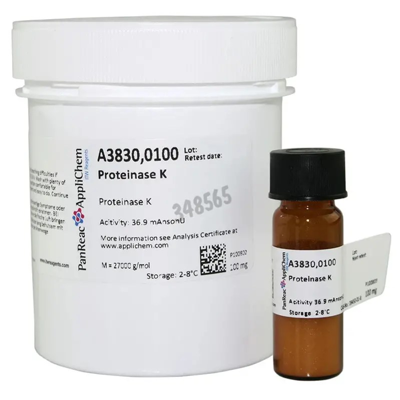 Proteinase K 100 mg CAS = 39450016 Matériel de