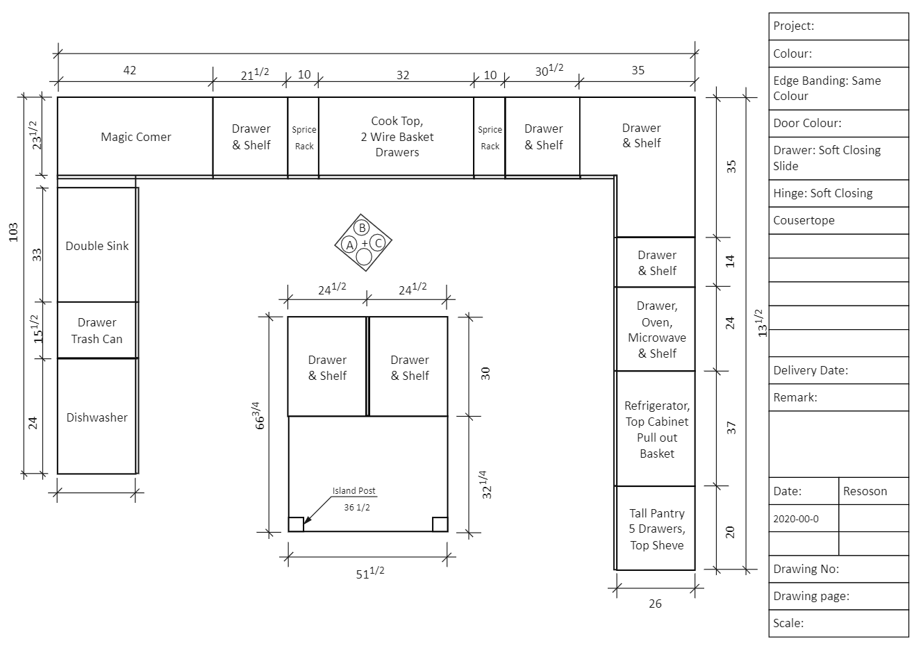 Free Editable Kitchen Layouts EdrawMax Online