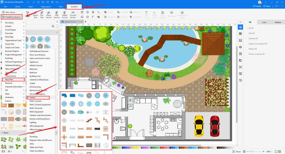 Free Editable Garden Design Examples & Templates EdrawMax