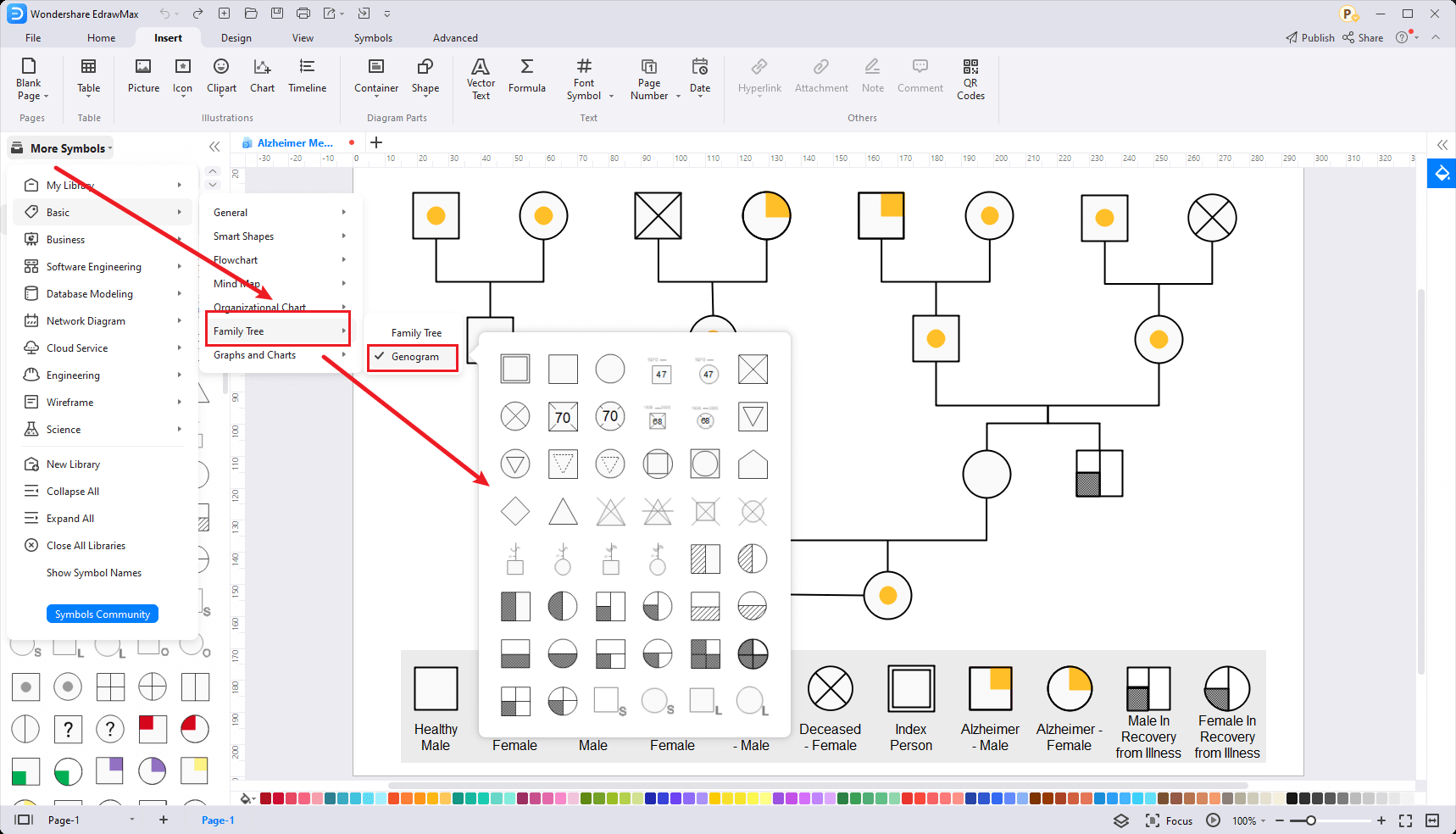 Genogram Symbol EdrawMax