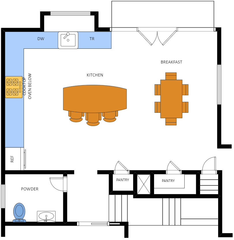 Free Editable Kitchen Floor Plan Examples & Templates EdrawMax