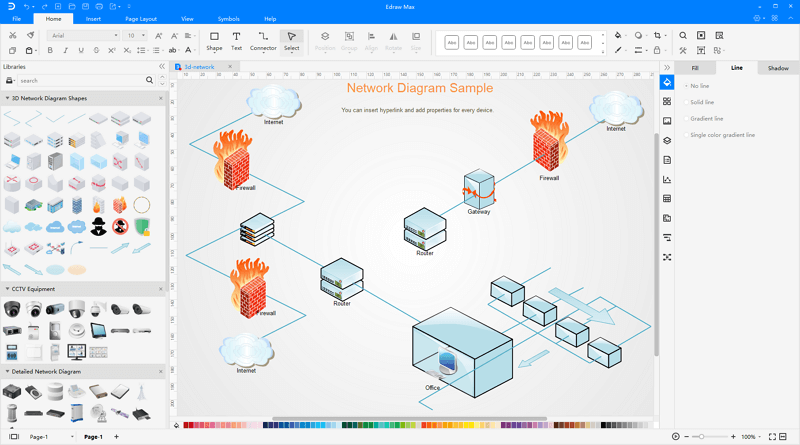 3D Network Diagram Software - Create 3D Network Diagram Easily