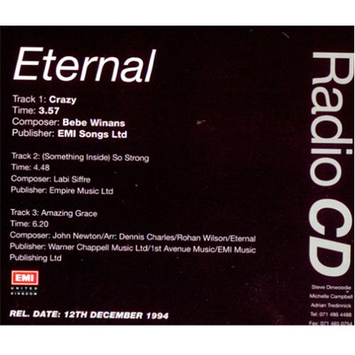 Eternal Crazy UK Promo CD single (CD5 / 5") (38612)