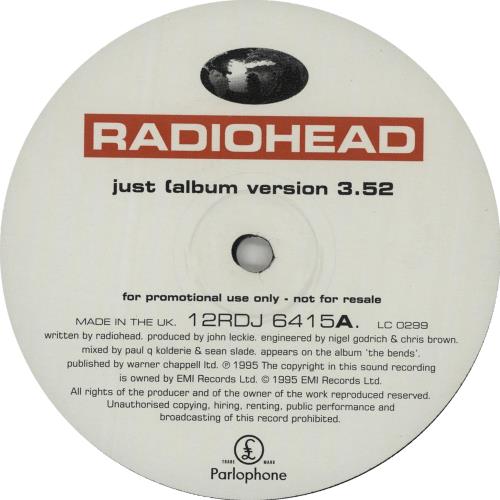 Radiohead Just UK Promo 12" vinyl single (12 inch record / Maxisingle