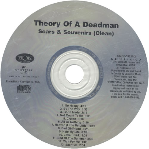 Theory Of A Deadman Scars And Souvenirs Records, LPs, Vinyl and CDs