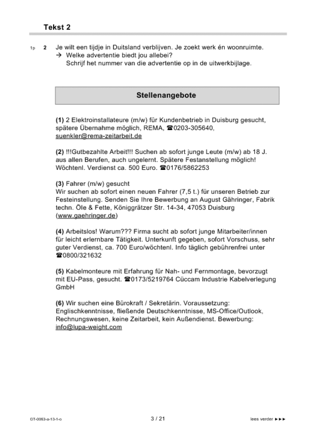 Duits Eindexamens Vmbo Gltl (Opgaven) - Eindexamens.nu - Examens Mavo Rooster Examens 2018 Cito Examens Voorbeeld Examen Examens Duits Eindexamen Vragen Leiden Eindexamen